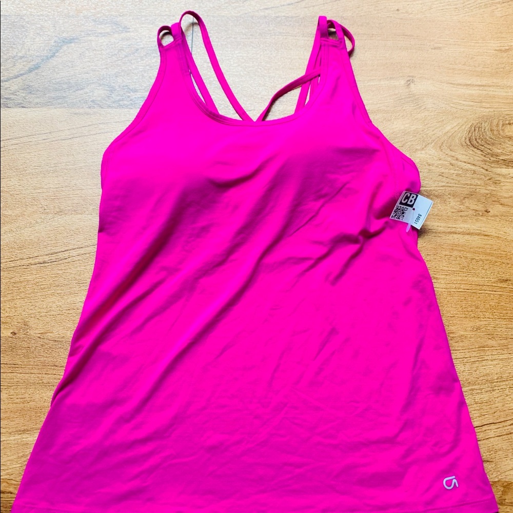 NWT Gap Fit Pink Workout Tank with Built-In Bra